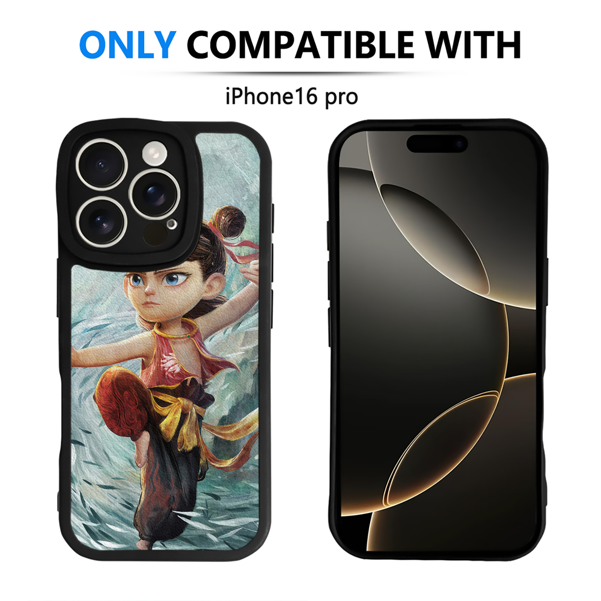 （画像用） Ne Zha 2 ナタ 魔童の大暴れ 【iPhone 16シリーズ対応】シリコンスマホケース（レザー調） 材質：シリコン